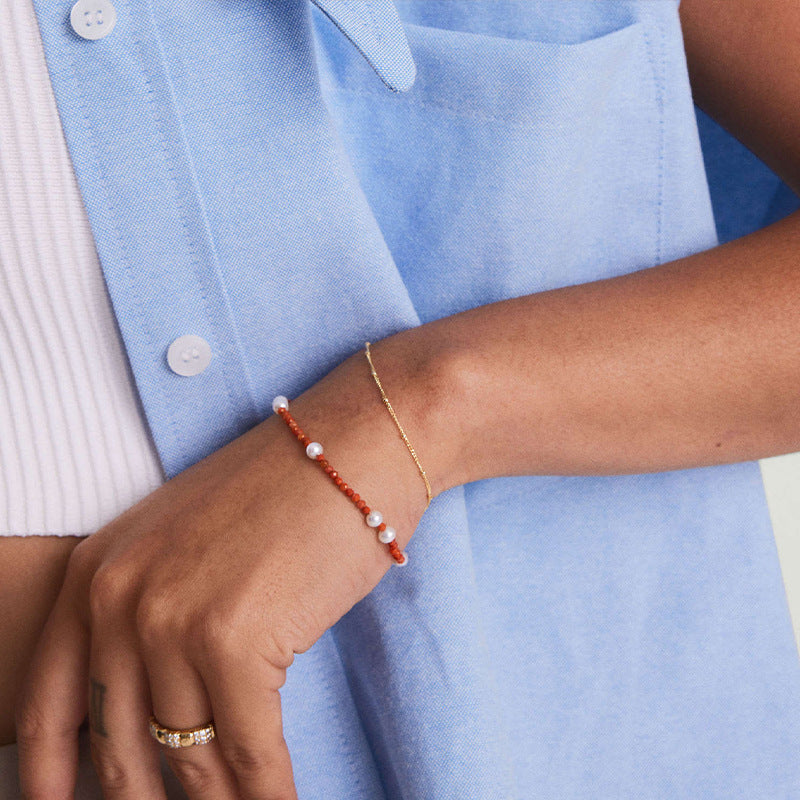 Dainty Gold Bracelet For Women Gold Beaded Bracelet Adjustable Stainless Steel Jewelry Christmas Jewelry Gifts 