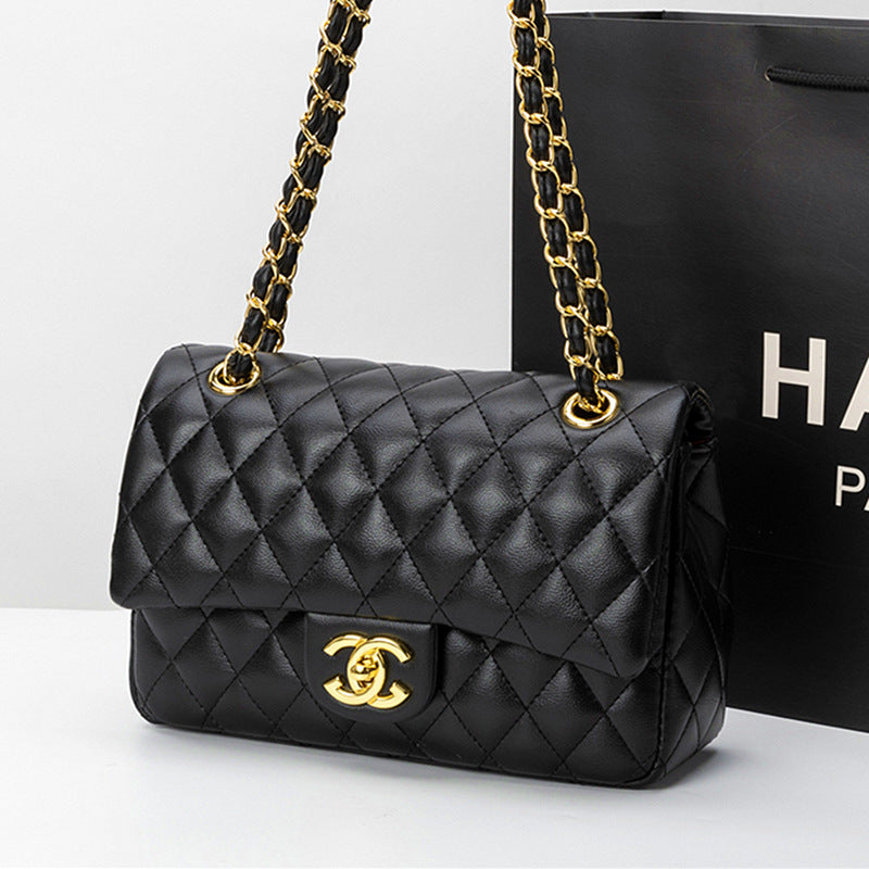 Lambskin Black Gold Hardware Bag