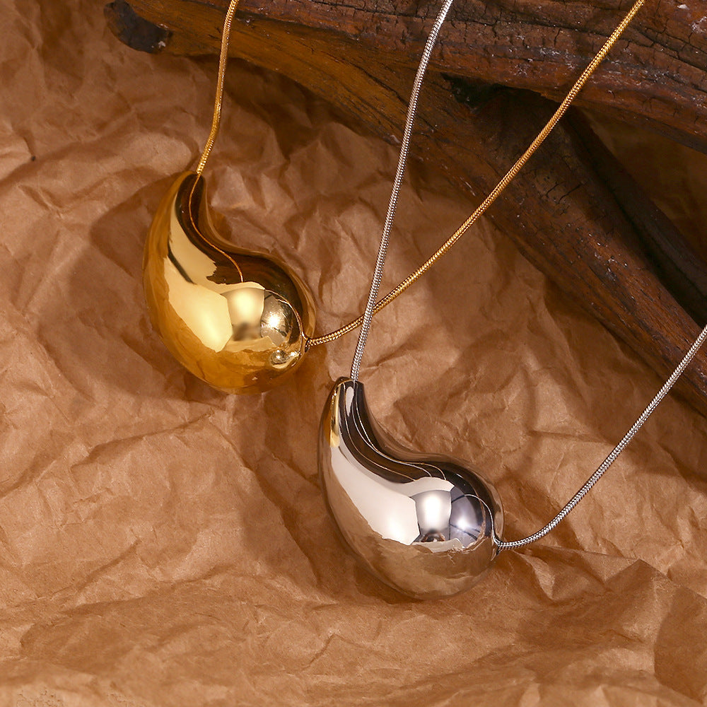 Teardrop Necklaces For Women Chunky Gold Water Drop Pendant Necklace Stocking Stuffers Jewelry Fashion Accessories Creative Gift