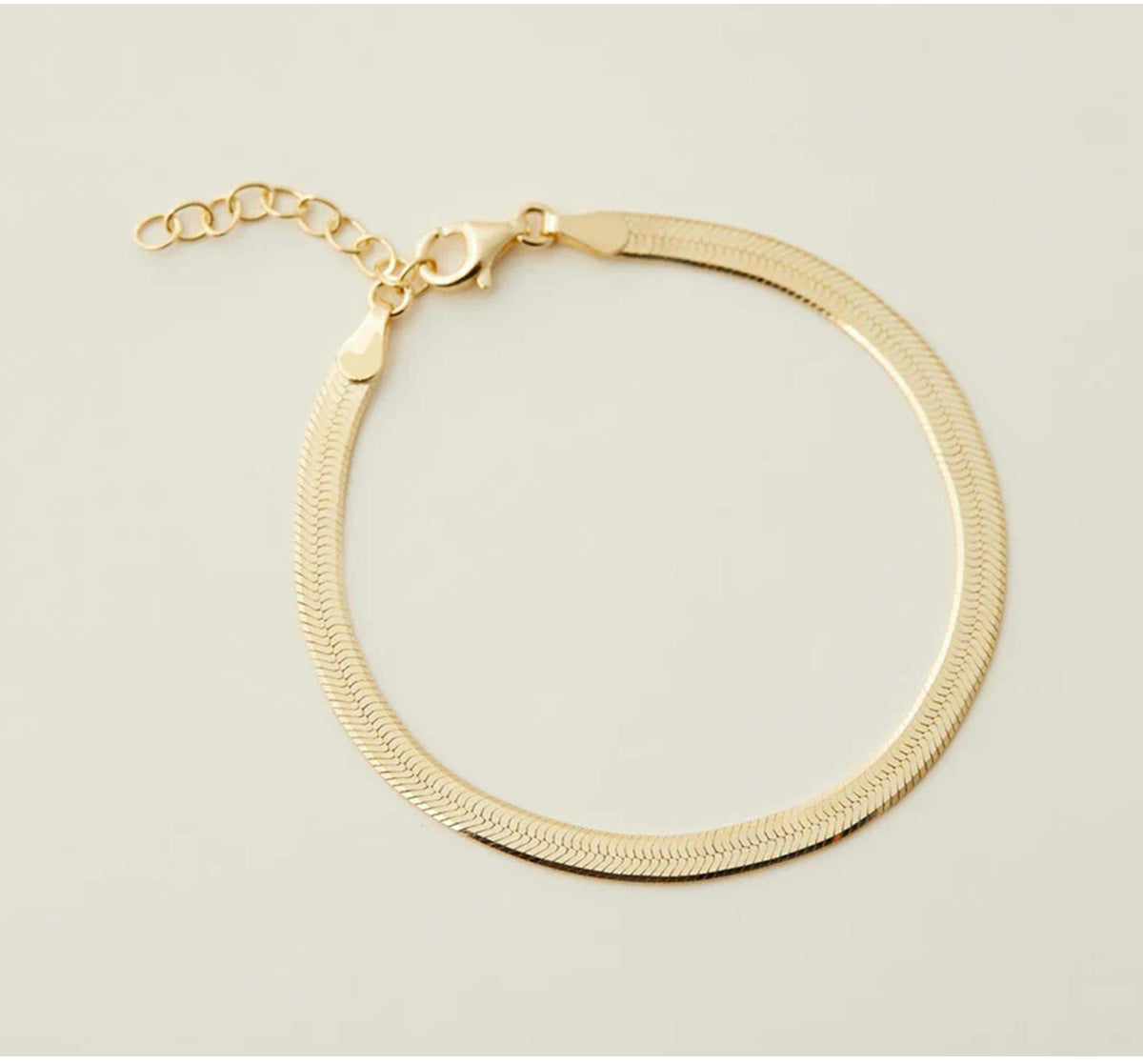 Herringbone Bracelet For Women 18K Gold Plated Chain Delicate Adjustable Gold Chain Bracelet Minimalist Jewelry Gifts