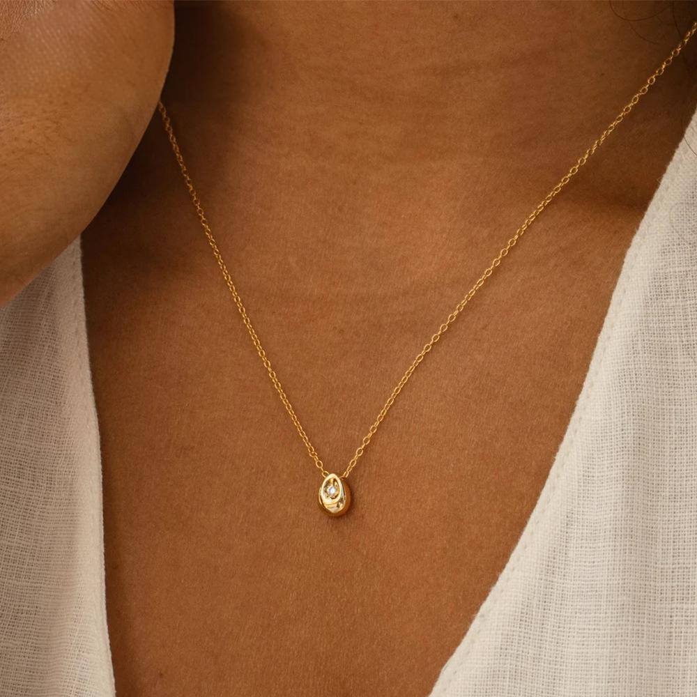 Sparkle Necklace For Women Dainty Gold Water Drop Necklace Gold Jewelry For Birthday Gifts Everyday Jewelry