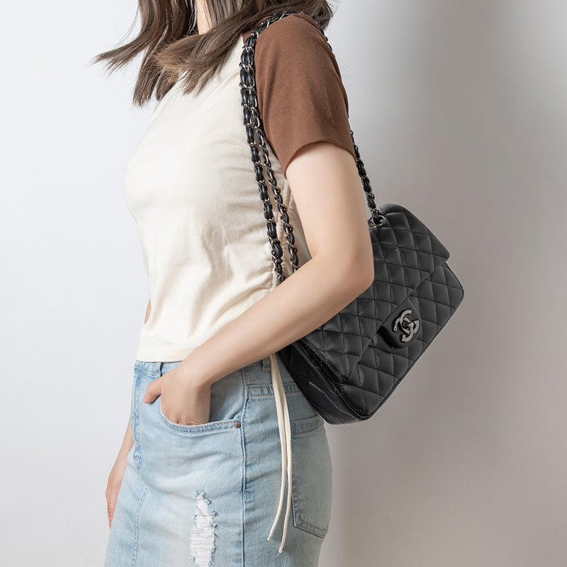 Lambskin Black Gold Hardware Bag