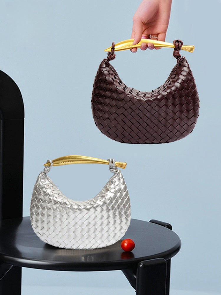 Sardine Woven Crescent Bag