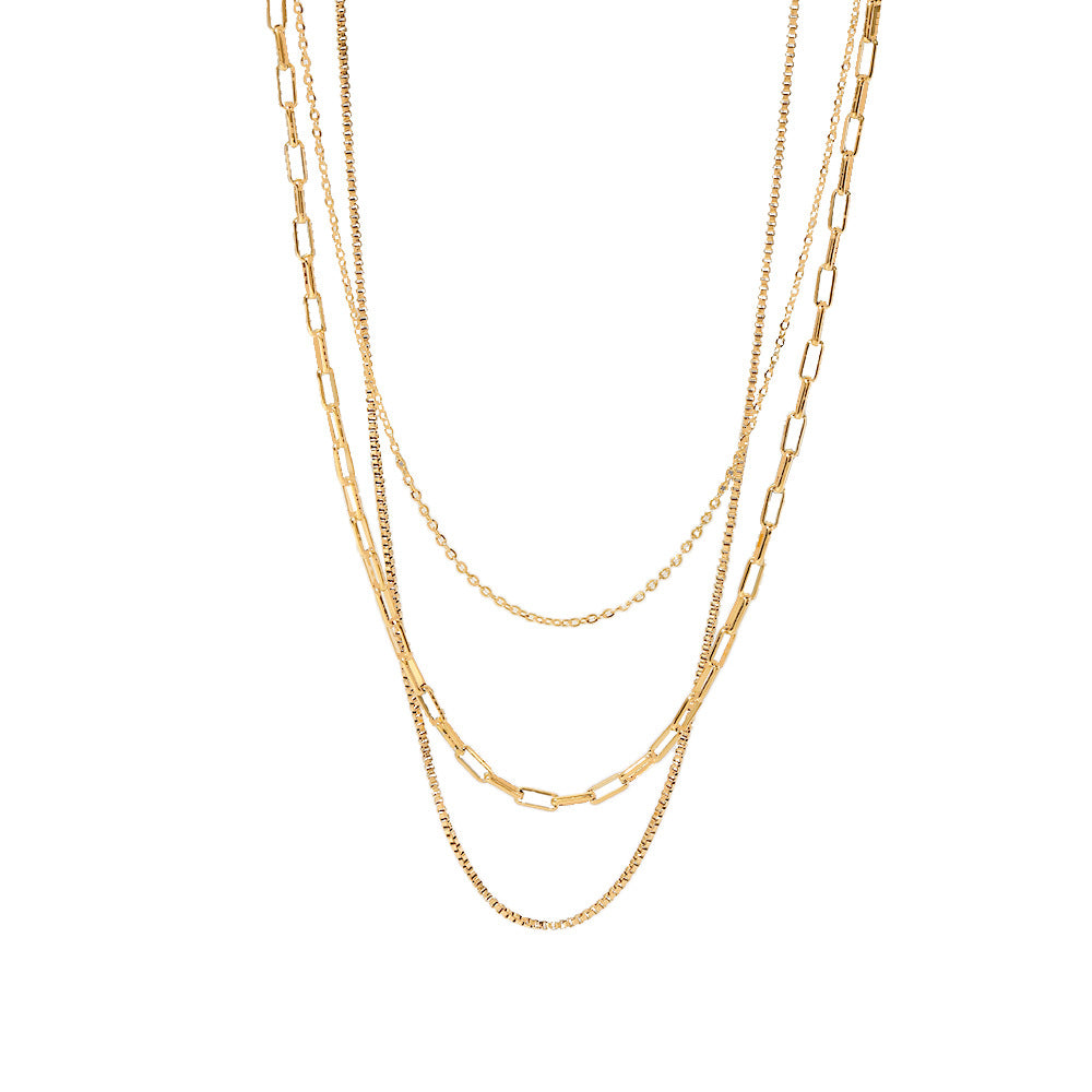 Gold Layered Necklaces For Women Paperclip Chain Link Chain Set Gold Jewelry Sets For Women Gifts