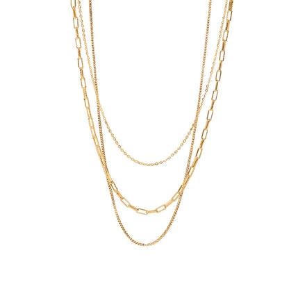 Gold Layered Necklaces For Women Paperclip Chain Link Chain Set Gold Jewelry Sets For Women Gifts