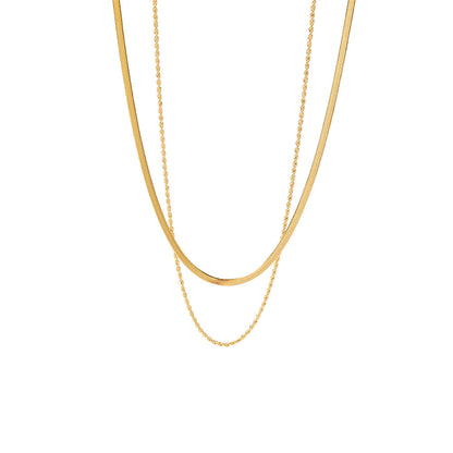 Minimal Gold Layered Necklace Stainless Steel Snake Chain Choker Rope Twisted Link Chain Necklace Layered Jewelry Gift For Women