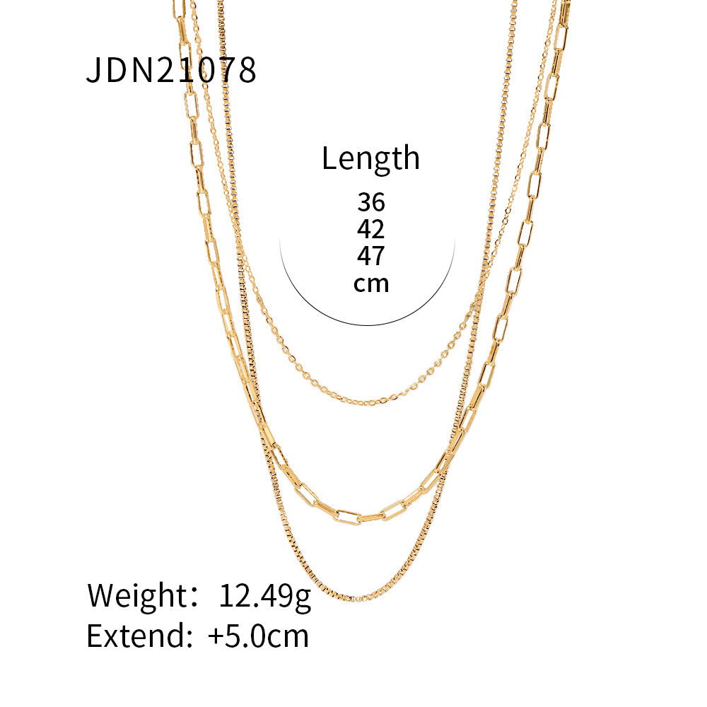 Gold Layered Necklaces For Women Paperclip Chain Link Chain Set Gold Jewelry Sets For Women Gifts