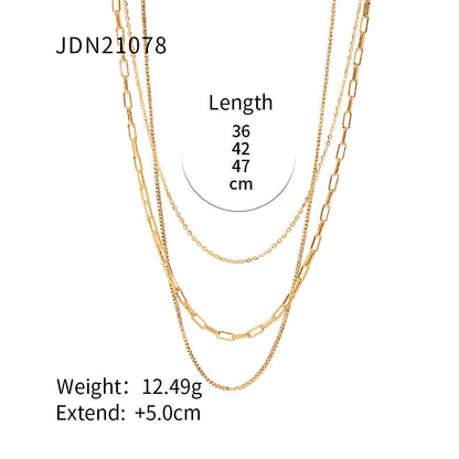 Gold Layered Necklaces For Women Paperclip Chain Link Chain Set Gold Jewelry Sets For Women Gifts