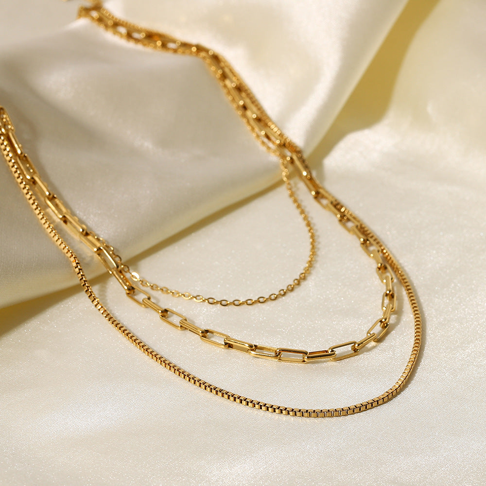 Gold Layered Necklaces For Women Paperclip Chain Link Chain Set Gold Jewelry Sets For Women Gifts