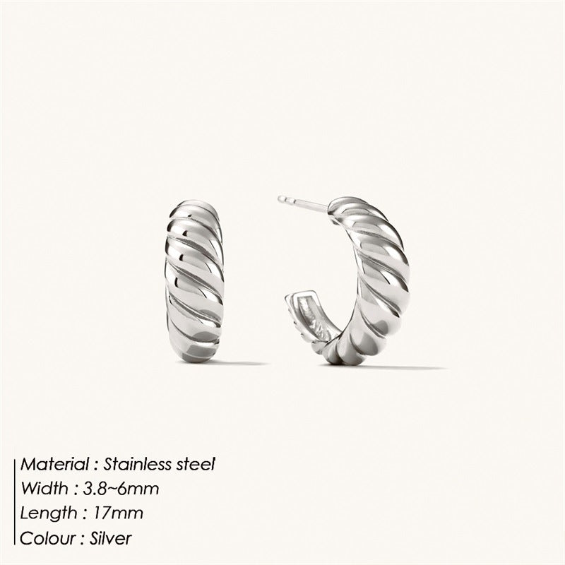 Croissant Hoop earrings For Women Twist C Shape Earring Dainty Everyday Jewelry Special Birthday Gifts