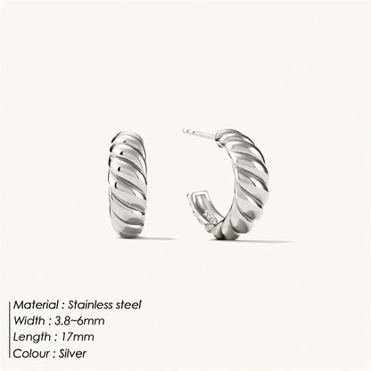 Croissant Hoop earrings For Women Twist C Shape Earring Dainty Everyday Jewelry Special Birthday Gifts