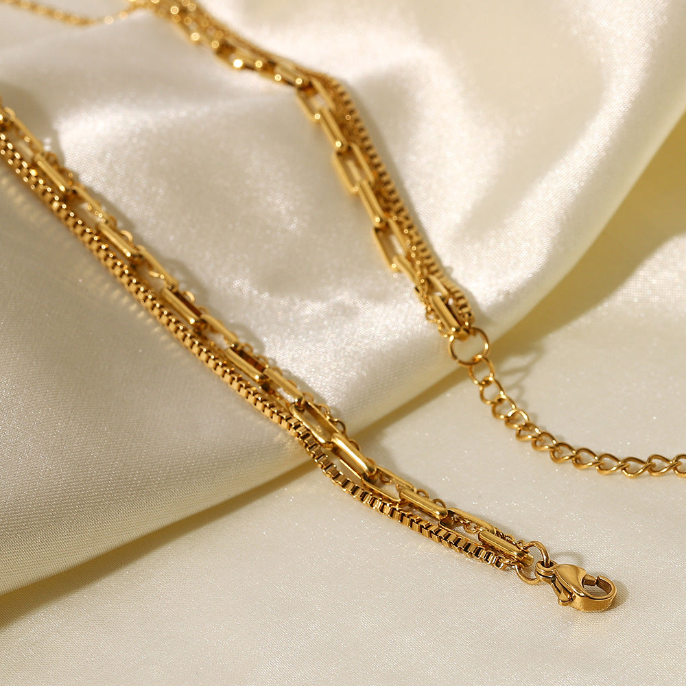 Gold Layered Necklaces For Women Paperclip Chain Link Chain Set Gold Jewelry Sets For Women Gifts