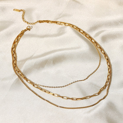 Gold Layered Necklaces For Women Paperclip Chain Link Chain Set Gold Jewelry Sets For Women Gifts