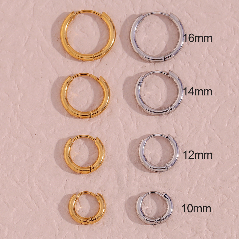 Huggie Hoops Minimalist Gold Earrings For Women Stainless Steel Earrings 18K Plated Jewelry Dainty Accessories