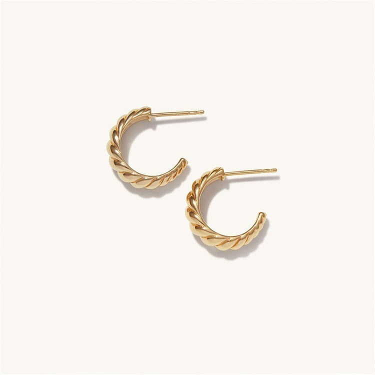 Croissant Hoop earrings For Women Twist C Shape Earring Dainty Everyday Jewelry Special Birthday Gifts