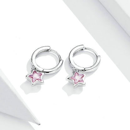 Pink Star Earrings