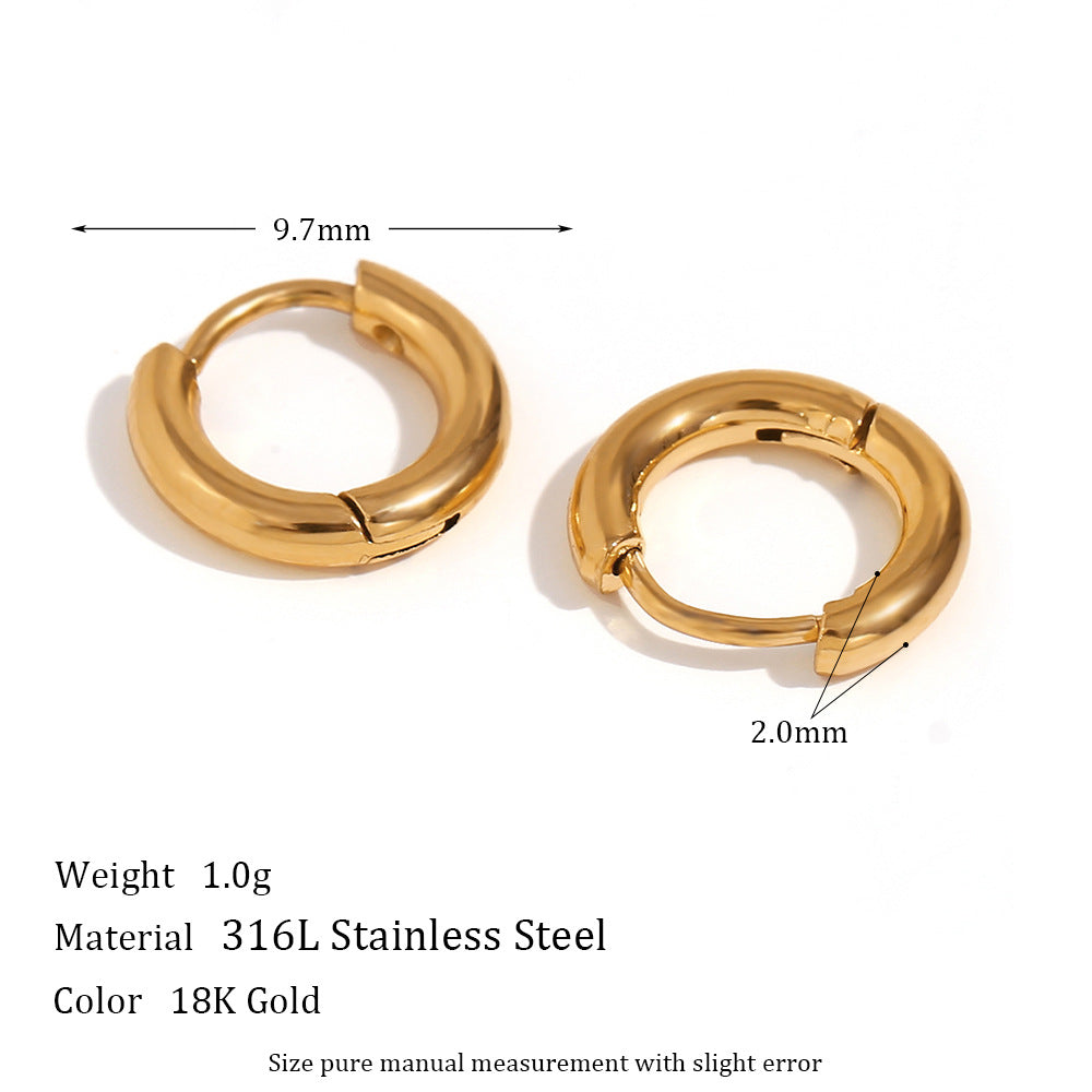 Huggie Hoops Minimalist Gold Earrings For Women Stainless Steel Earrings 18K Plated Jewelry Dainty Accessories