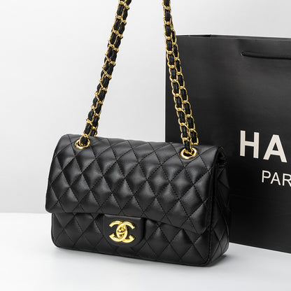 Lambskin Black Gold Hardware Bag