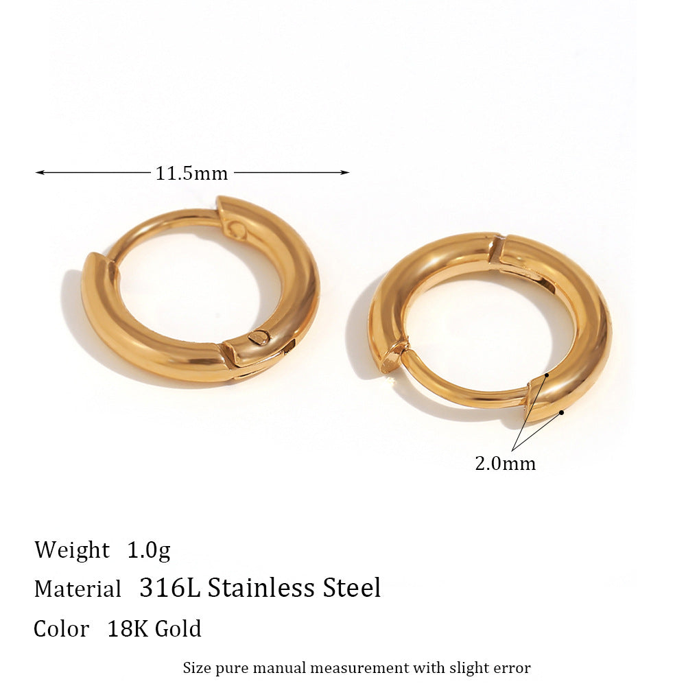 Huggie Hoops Minimalist Gold Earrings For Women Stainless Steel Earrings 18K Plated Jewelry Dainty Accessories