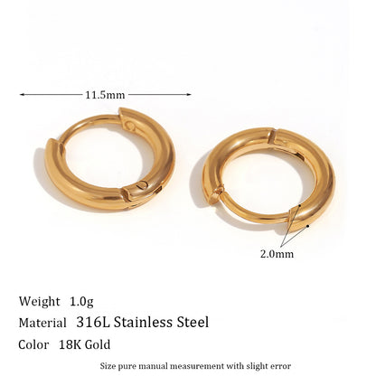 Huggie Hoops Minimalist Gold Earrings For Women Stainless Steel Earrings 18K Plated Jewelry Dainty Accessories