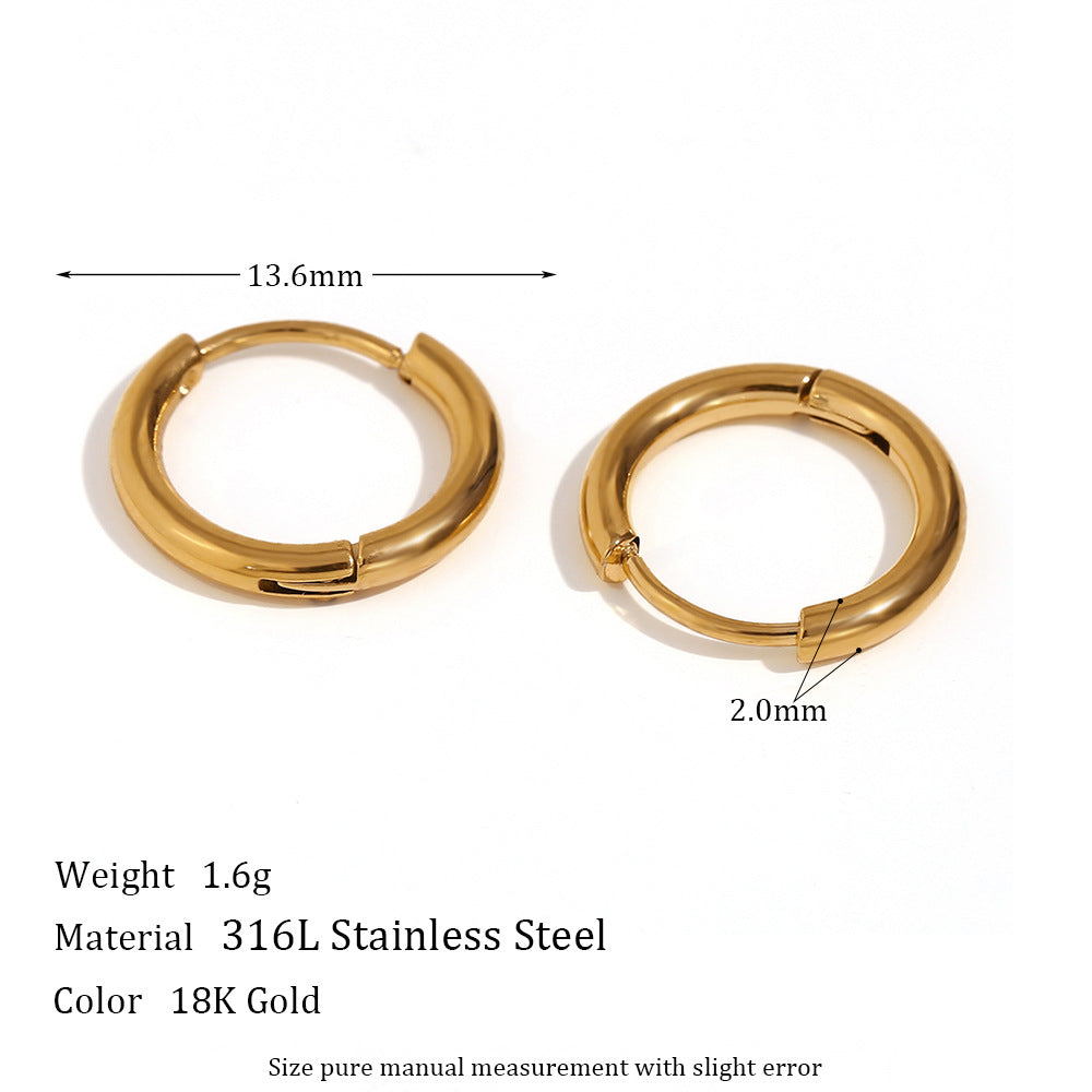 Huggie Hoops Minimalist Gold Earrings For Women Stainless Steel Earrings 18K Plated Jewelry Dainty Accessories