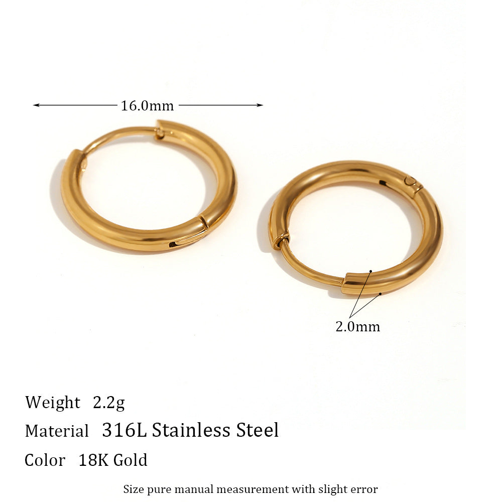 Huggie Hoops Minimalist Gold Earrings For Women Stainless Steel Earrings 18K Plated Jewelry Dainty Accessories